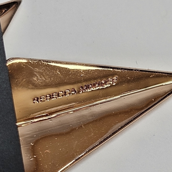 NEW Rebecca Minkoff Blade Collection Earrings Rose Gold-Tone & Black Crystals - Picture 3 of 5